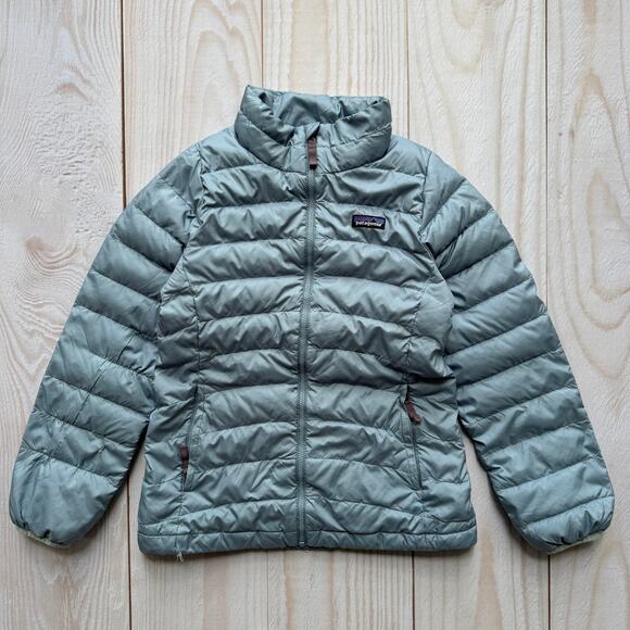 Patagonia Kids Unisex Size L 12 Duck Down Insulated Sweater Puffer Jacket Blue - Picture 1 of 11